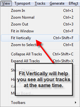 View Fit Vertical menu